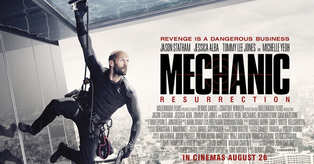 poster for film Mechanic: Resurrection with Jason Statham