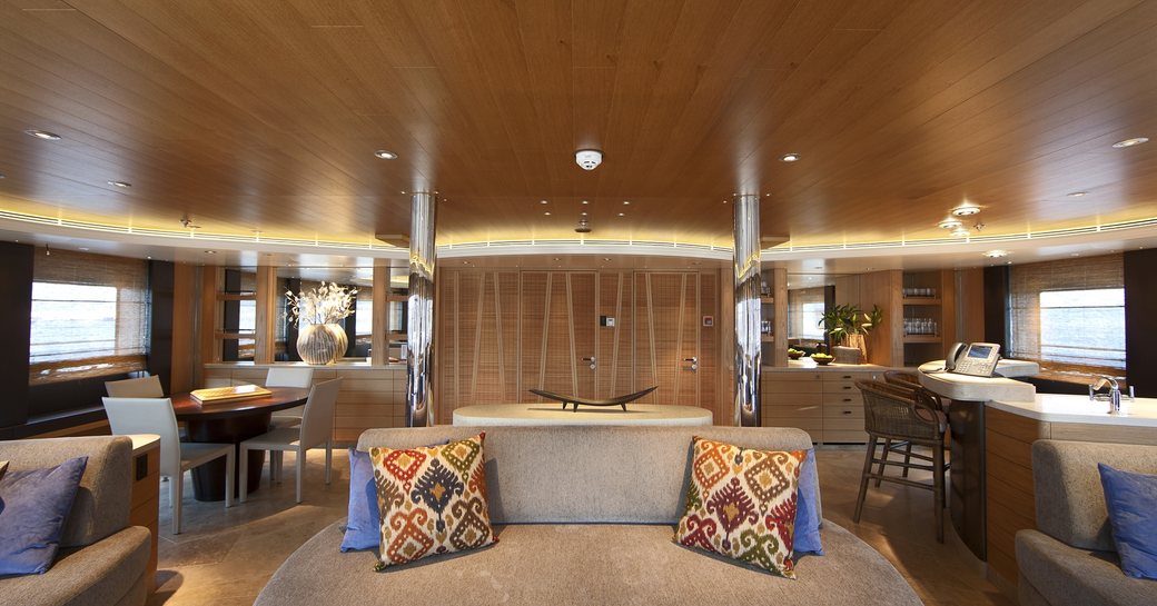 M/Y NAIA's observation lounge