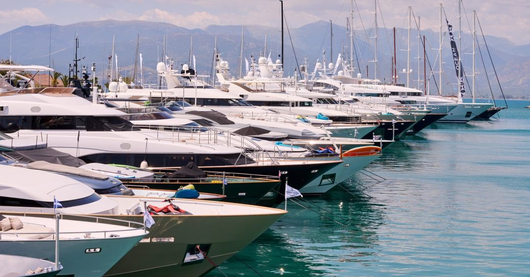 Line up of superyacht charters at the Mediterranean Yacht Show (MEDYS)