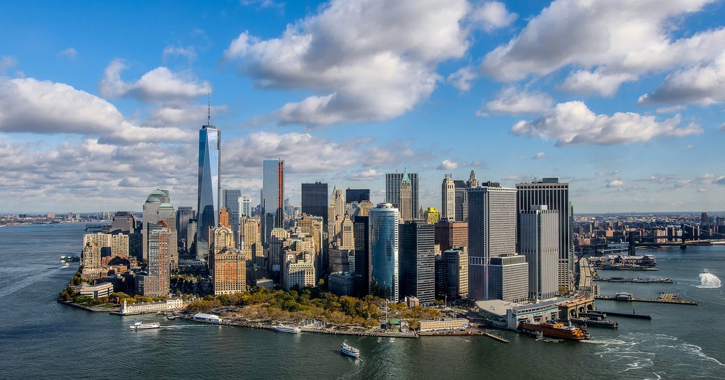 enjoy views of the new york skyline from Superyacht SIMA