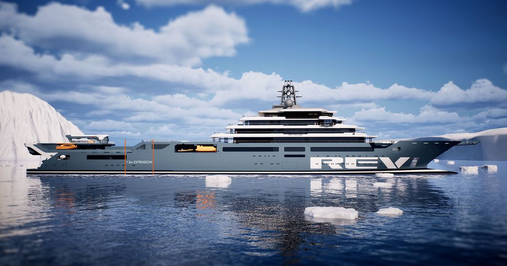 Side profile rendering of REV Ocean with 12m extension