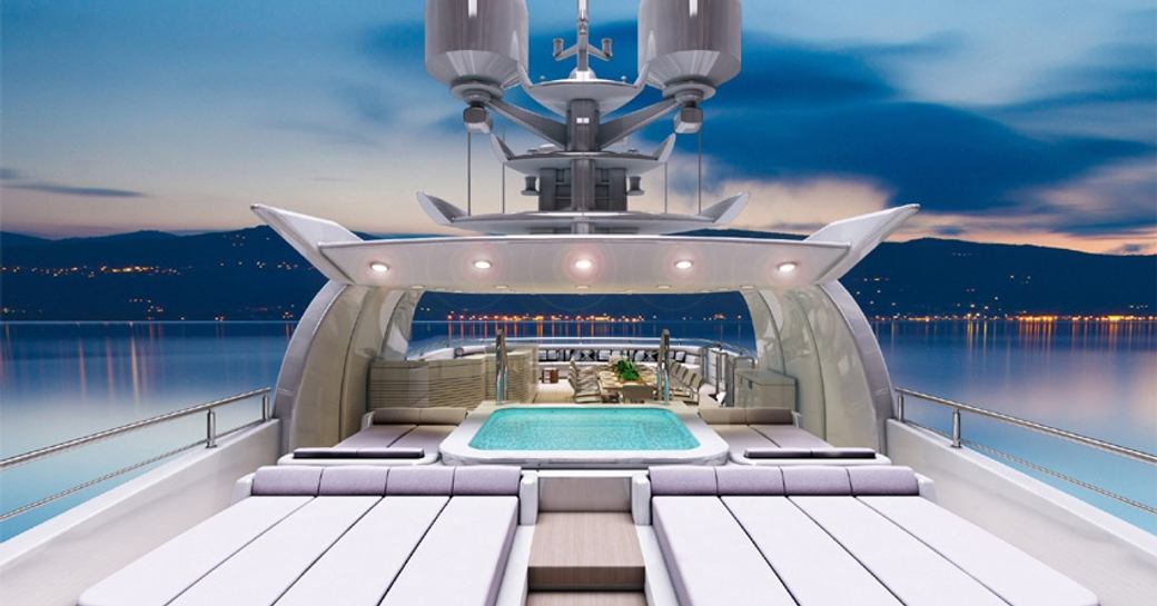 Superyacht O’Pari 3's deck jacuzzi and sun pad