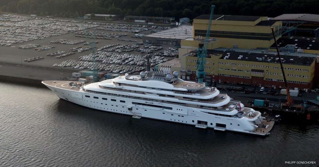 Superyacht Blue in Germany after naming ceremony