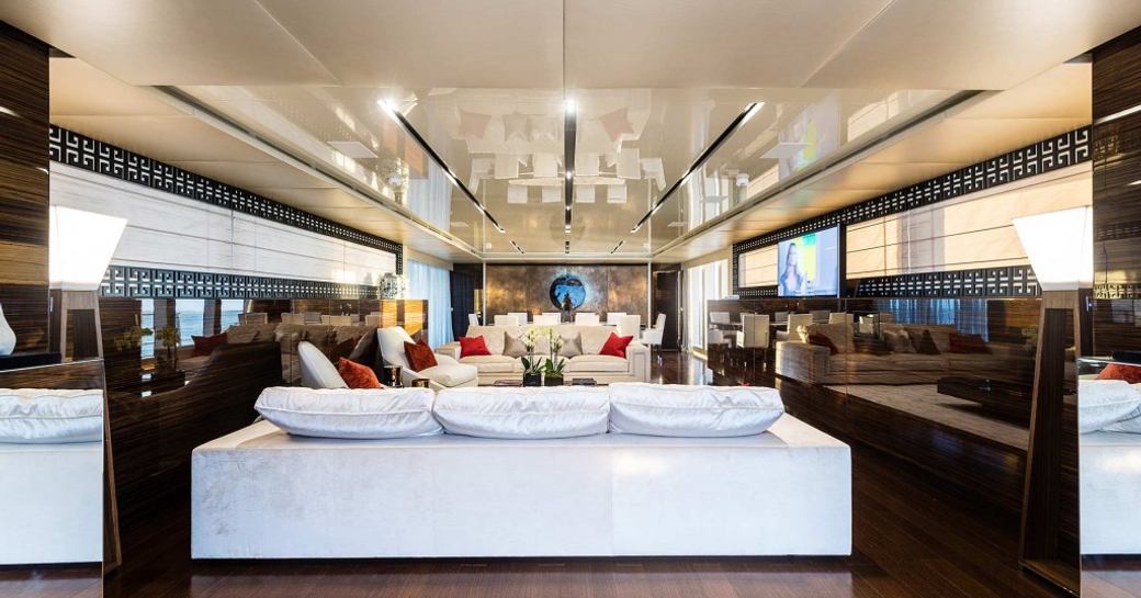 luxury motor yacht FLYING DRAGON main salon