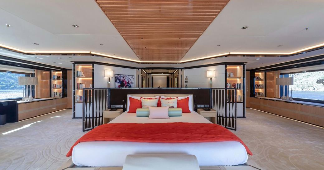Master suite on board charter yacht PROJECT X