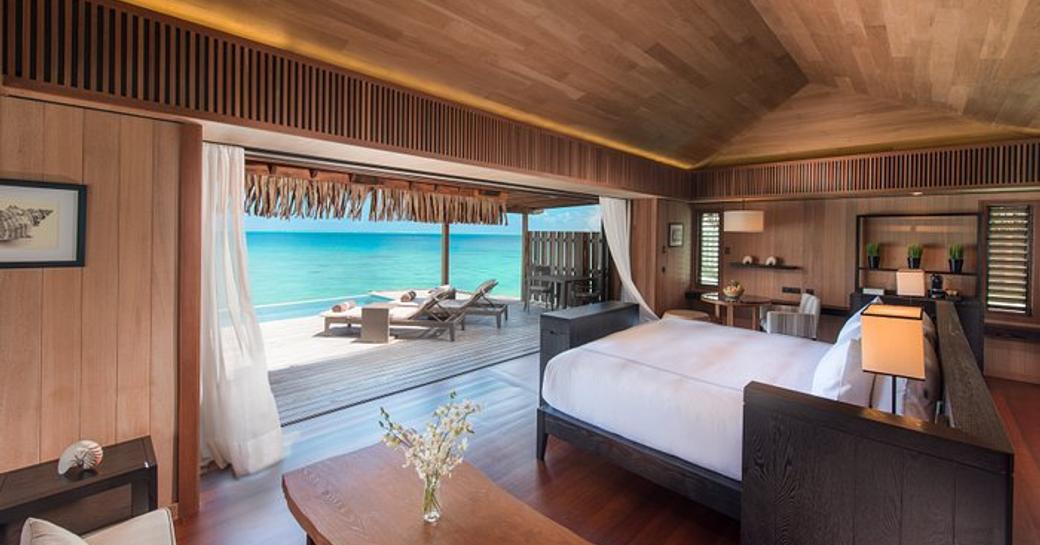 luxurious overwater villa in Conrad Bora Bora luxury hotel 