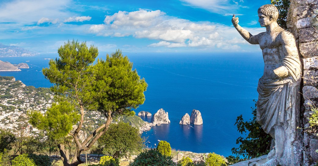 View from the top of Capri, Amalfi coast in Italy