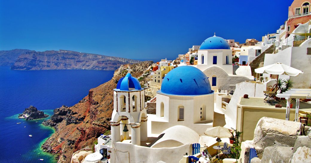 enjoy the natural beauty of santorini on a luxury yacht charter in the cyclades