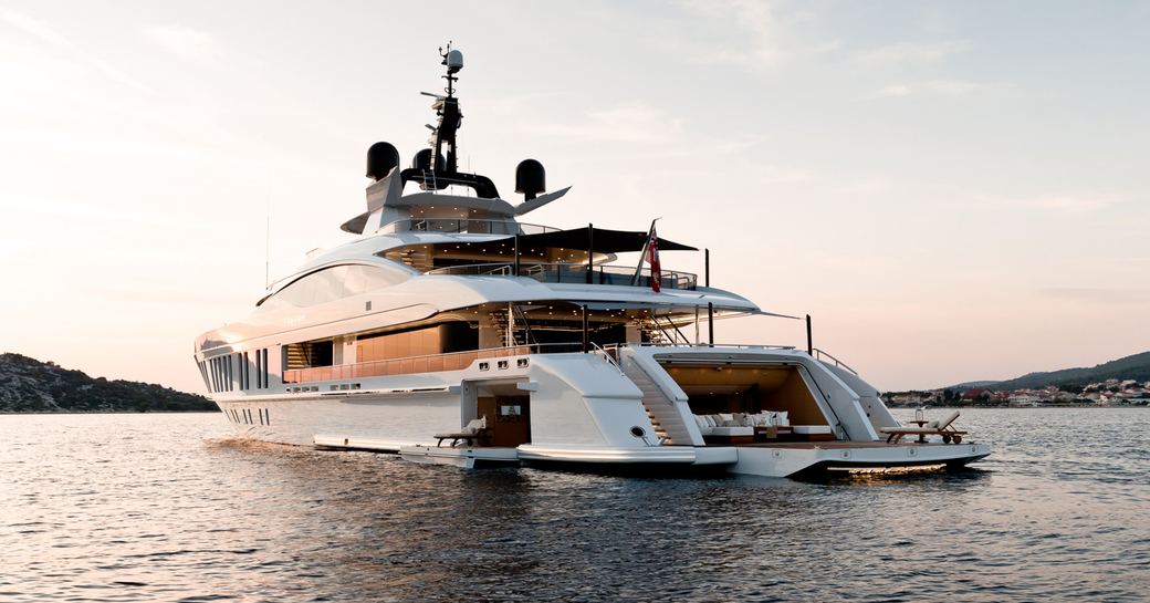 Luxury yacht SAMURAI at anchor