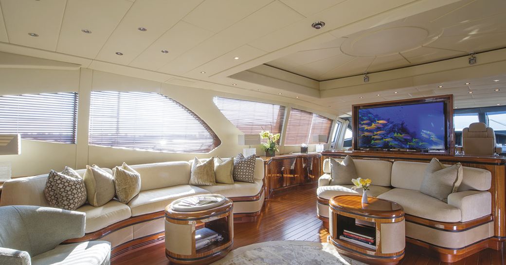 The main salon of luxury yacht INCOGNITO