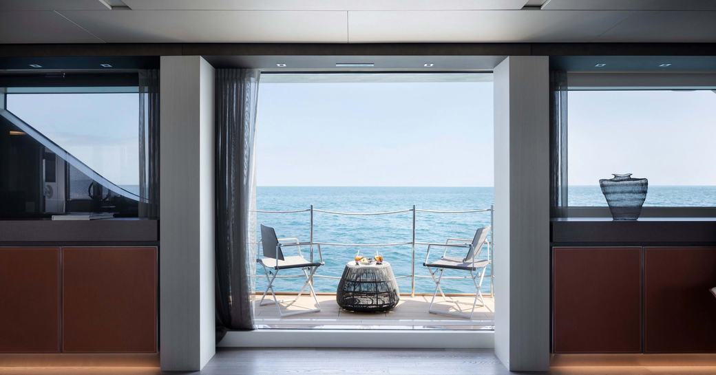 side terrace on luxury yacht namaste