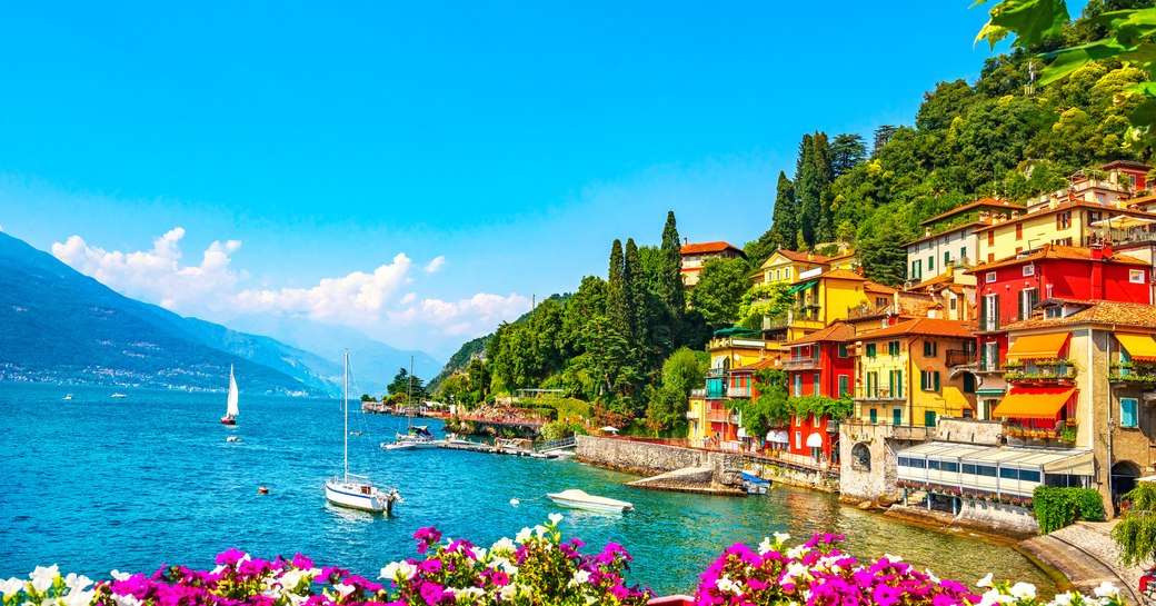 beautiful buildings and crystal clear blue waters in Italy