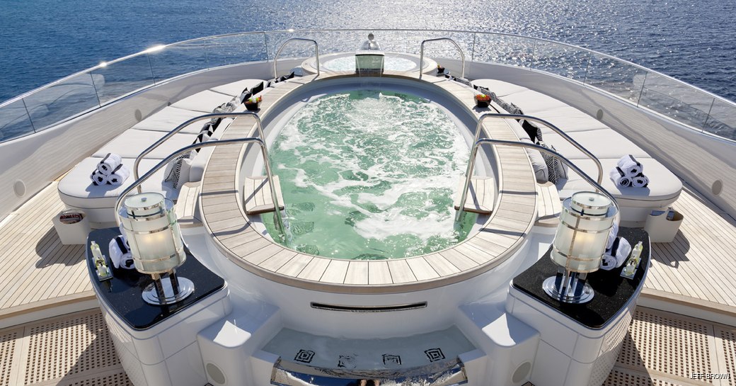 Sundeck Jacuzzi on board charter yacht PHOENIX 2