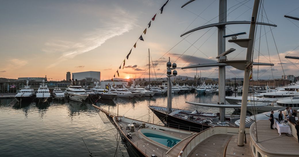 MYBA Charter Show at the Marina Port Vell in Barcelona