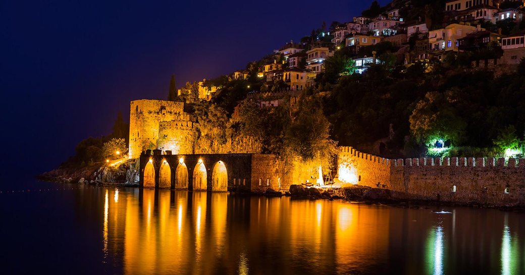 Turkish island of Tersane lights up at night