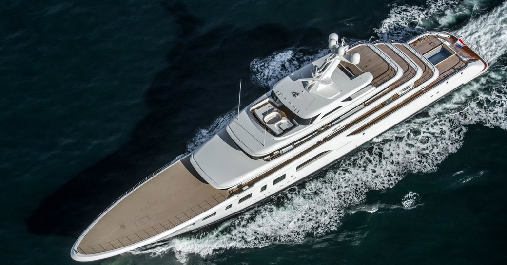 Feadship superyacht AQUARIUS underway