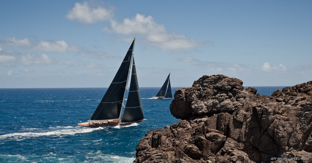 yachts underway at St Barths Bucket 2017