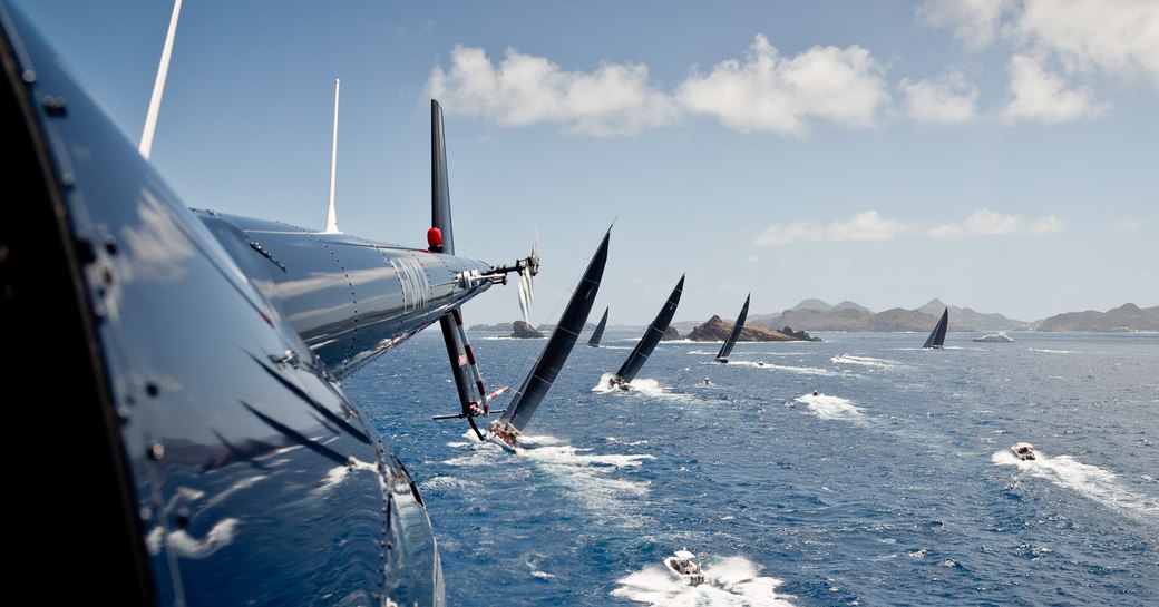 sailing yachts compete in St Barths Bucket