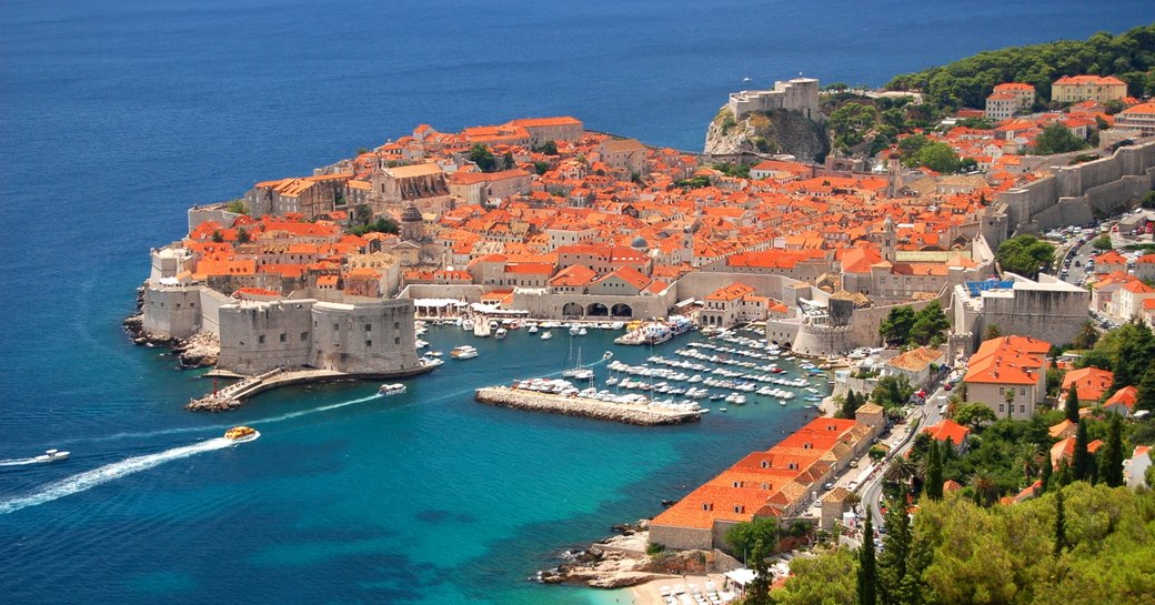 Walled historic city of Dubrovnik in Croatia