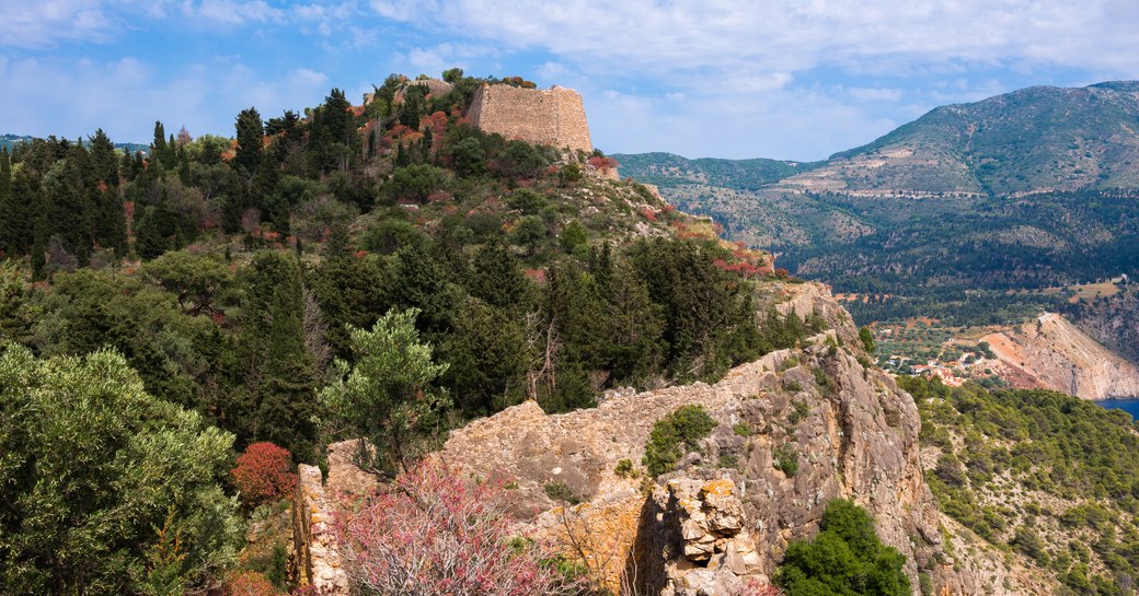 16th Century ruins above the village of Assos in Kefalonia