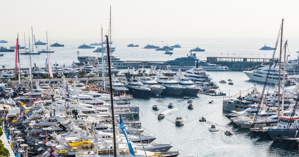 Port Hercules during the Monaco Yacht Show