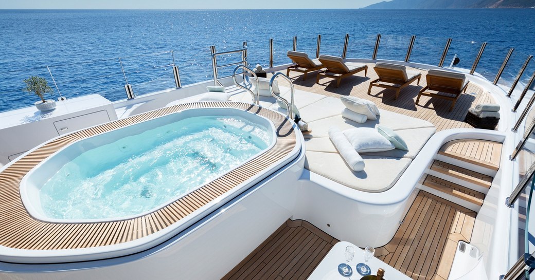 Sundeck onboard charter yacht Galene