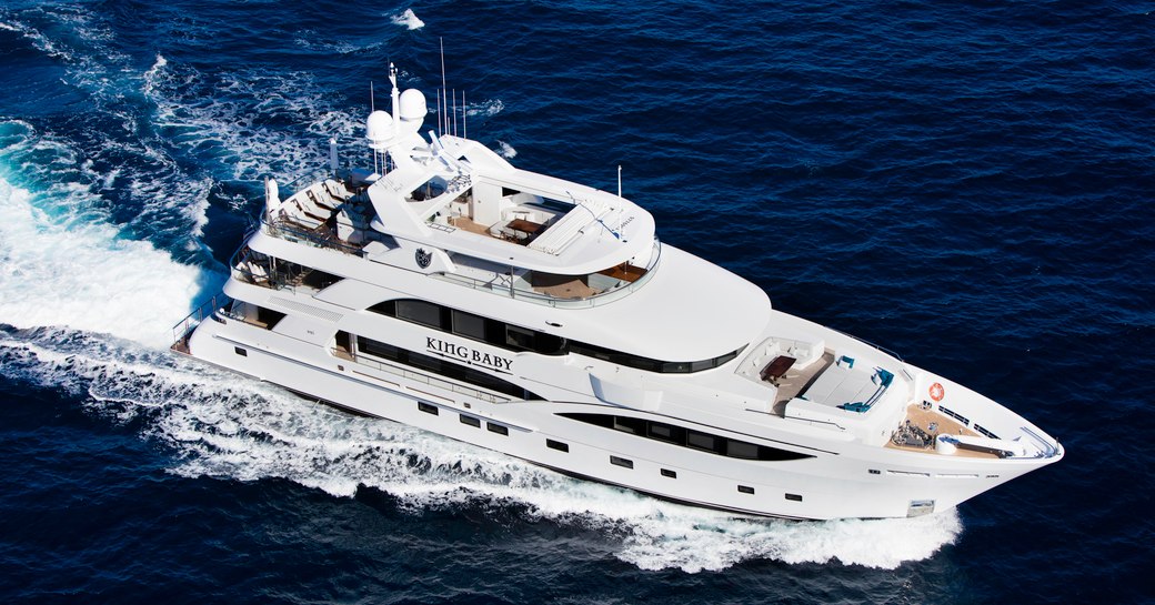 superyacht ‘King Baby’ cruising for charter in the Caribbean