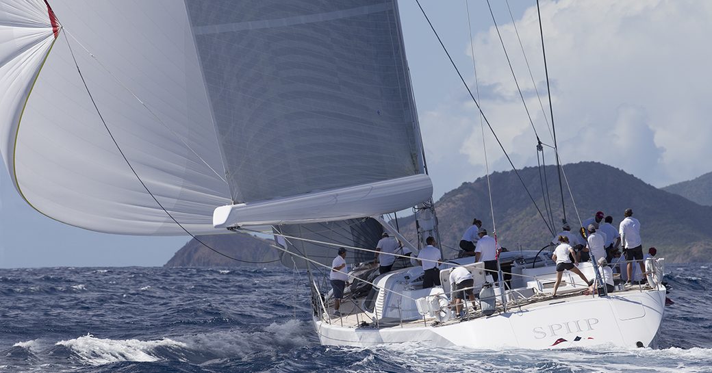 charter yacht SPIIP competing in the Superyacht Challenge Antigua 