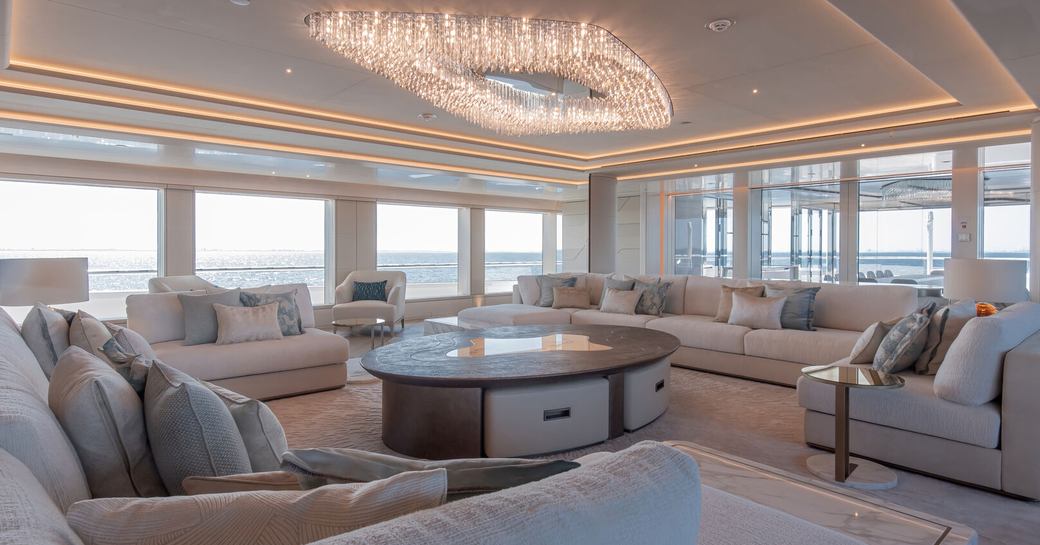 Main salon on board Oceanco yacht H3