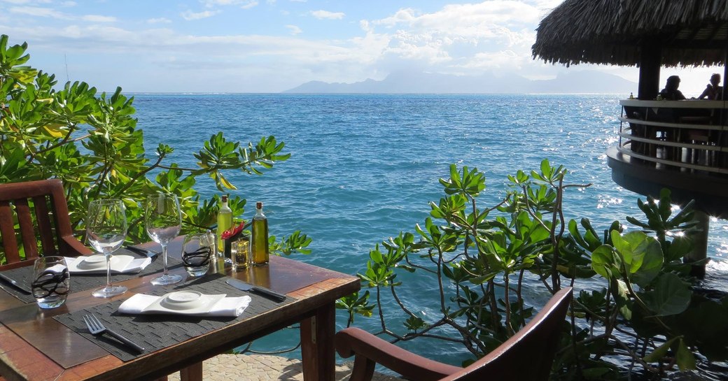 lunch dining at Le Lotus waterside restaurant