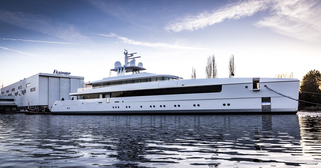 Feadship superyacht NAJIBA launches from the yard's Aalsmeer facilities