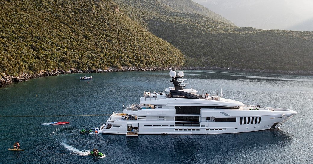 Superyacht OURANOS sat at-anchor