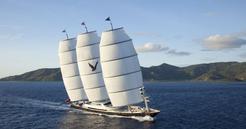 sailing yacht ‘Maltese Falcon’ competes at the St Barths Bucket Regatta 2017