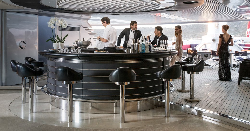 Bar area onboard SY Maltese Falcon