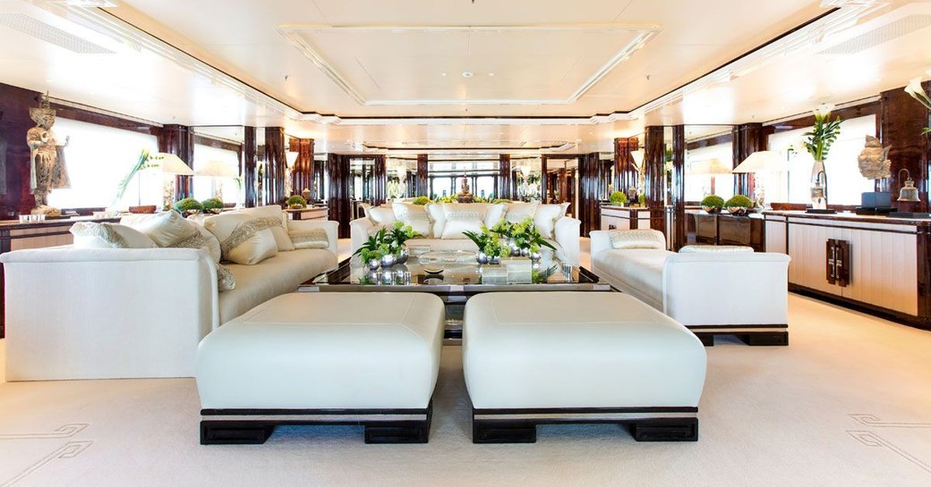 Main salon onboard Lioness V