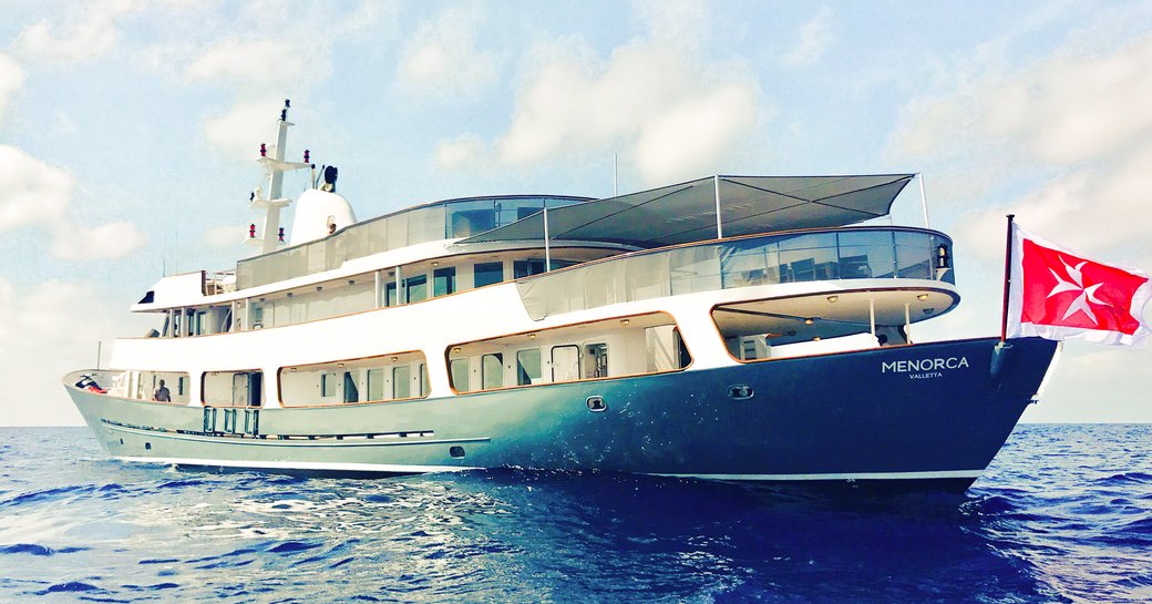luxury yacht MENORCA on a private charter vacation in the French Riviera