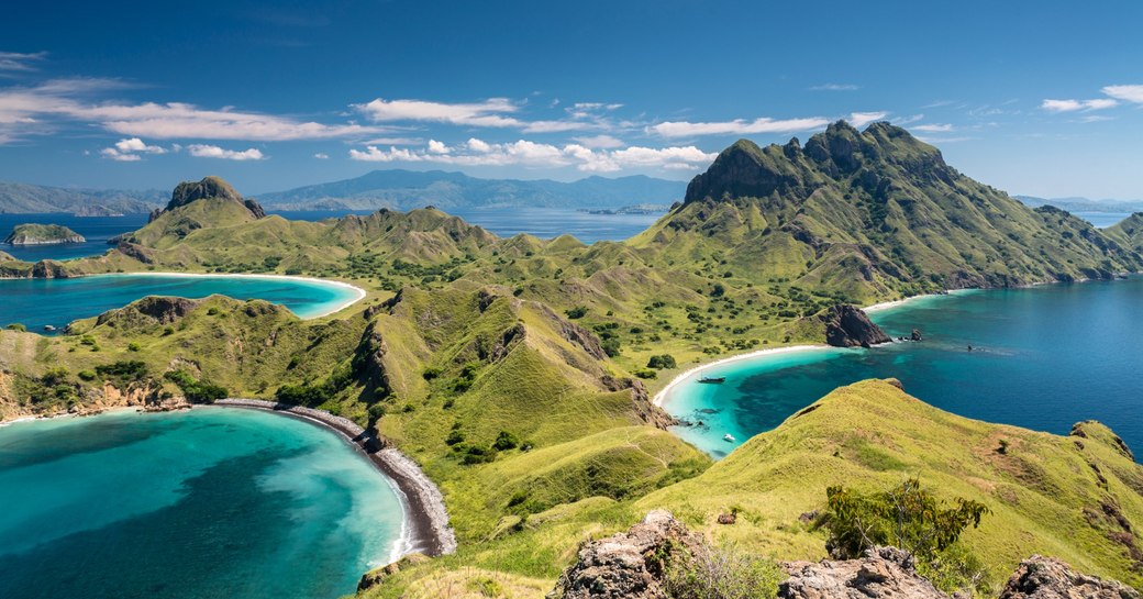 stunning views across Komodo Island, Indonesia 