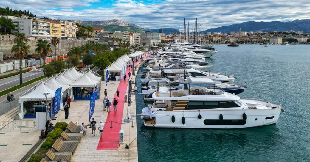 Motor yacht charters berthed at CROYA Charter Show