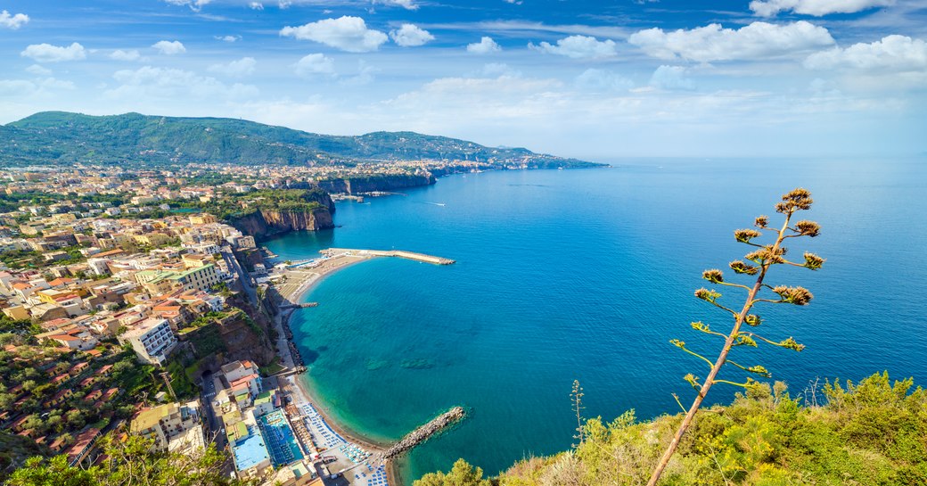 Picturesque view of Italian coastline and clear waters