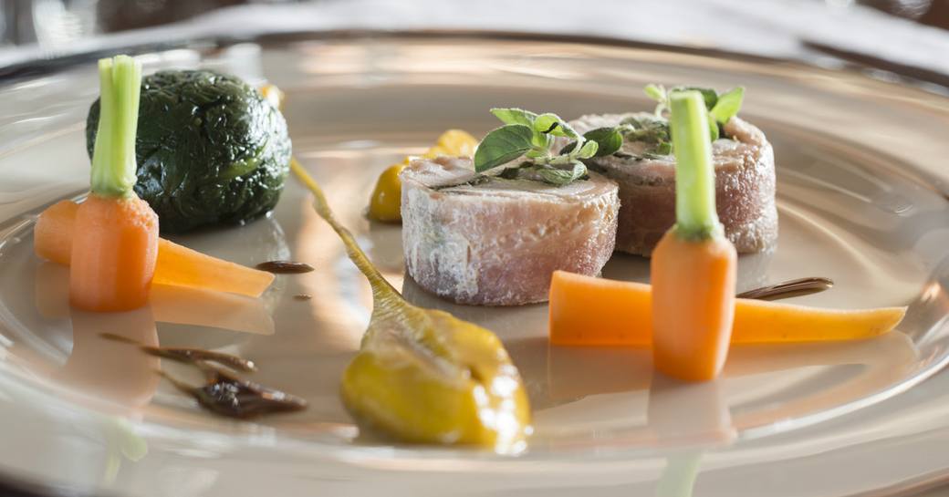A collection of health foods assembled for a meal on board a superyacht