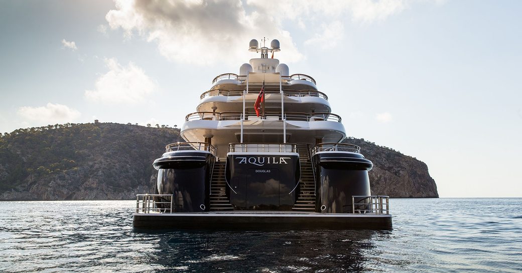 aft view of superyacht AQUILA, an award-winner at the ISS Design Awards 2017