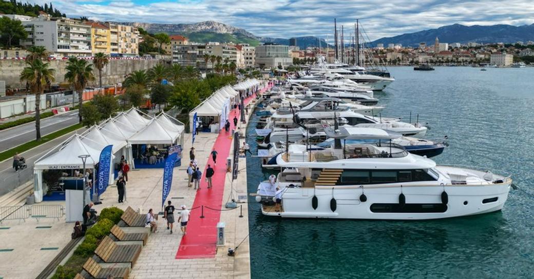 Motor yacht charters berthed at CROYA Charter Show