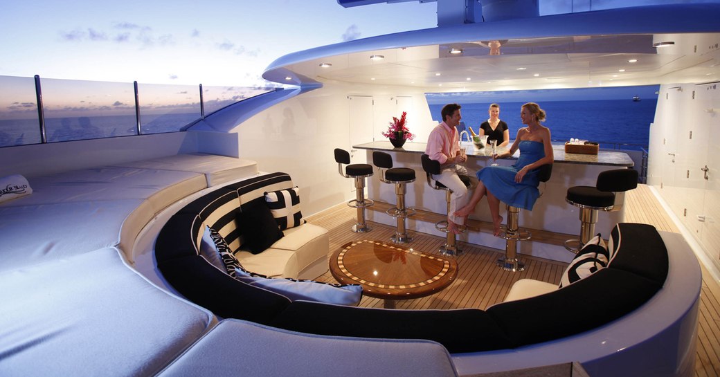 Sundeck on board charter yacht LOON