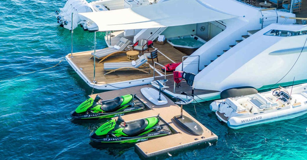 Toys and tenders on board charter yacht BABA'S