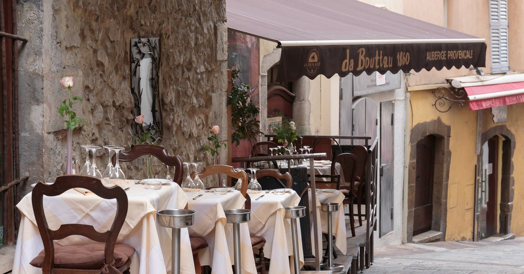 table on street cafe cannes 