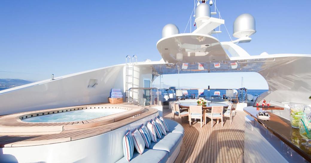 Sundeck onboard charter yacht LATITUDE