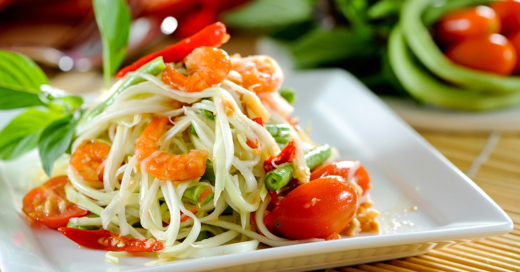 Som Tam, also known as papaya salad, is a popular Thai dish