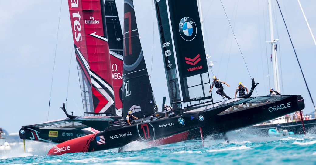 Team New Zealand and Team USA fight it out in the America's Cup Match 2017