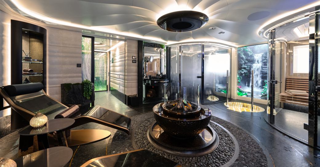Overview of the spa onboard charter yacht KISMET