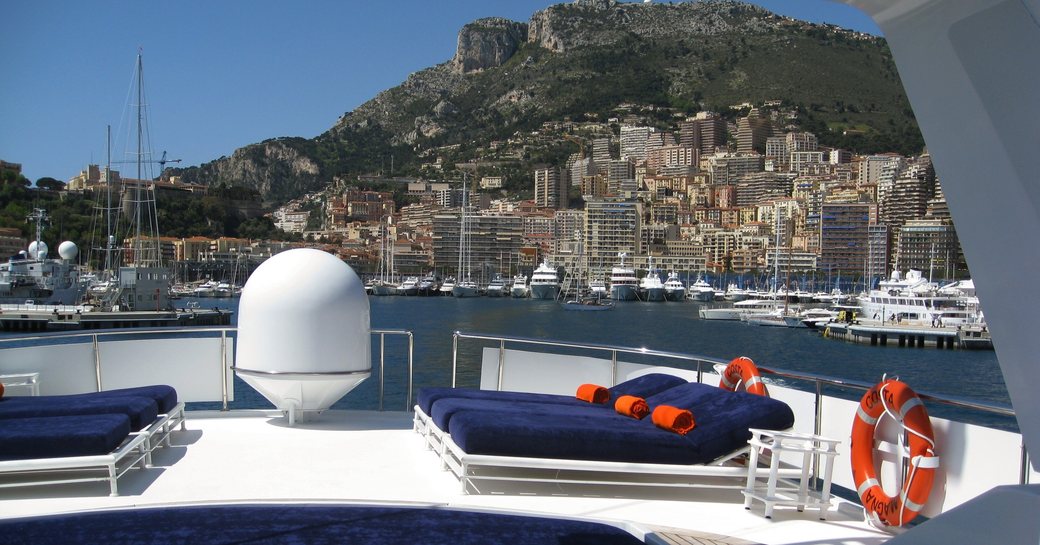 beautiful view of Monaco from the flybridge of superyacht ‘Costa Magna’